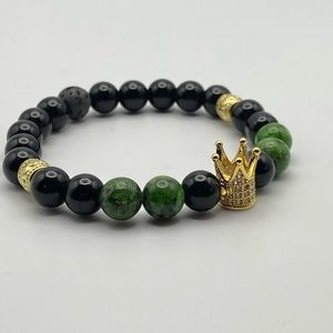 Aromatherapy Diffuser Bracelet Black Jasper, Diopside Jasper, lava rock.